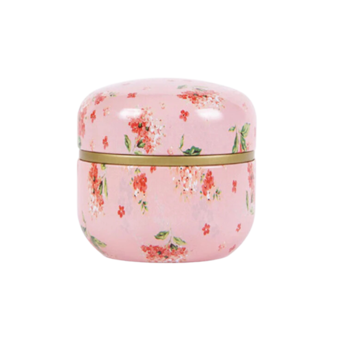 Cherry Pink Japanese Tin for Loose Leaf Tea Storage