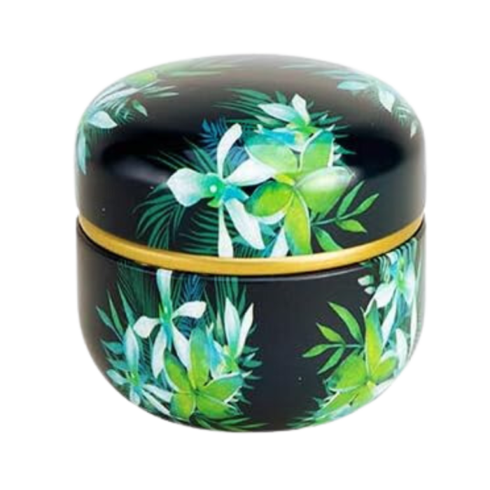 Green Rainforest Japanese Tin for Loose Leaf Tea Storage